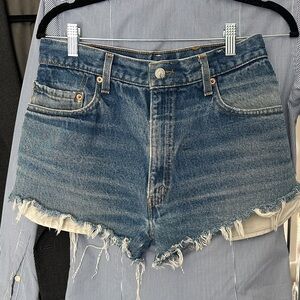 LEVI Denim Frayed Hem Women Shorts